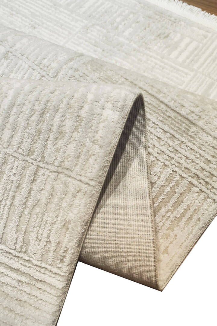 Etro Dekoratif Modern Akrilik Makine Yolluk Özel Ölçü Kesme Halı Et09 Kemik - 4