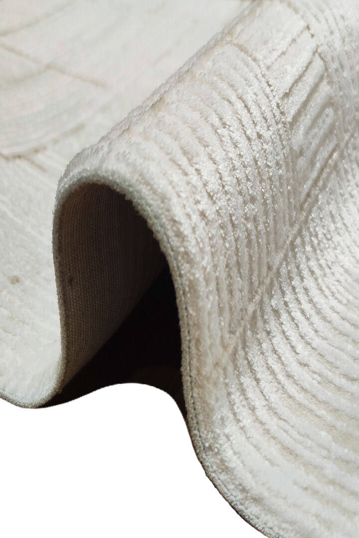 Etro Dekoratif Modern Akrilik Makine Yolluk Özel Ölçü Kesme Halı Et10 Bej - 3