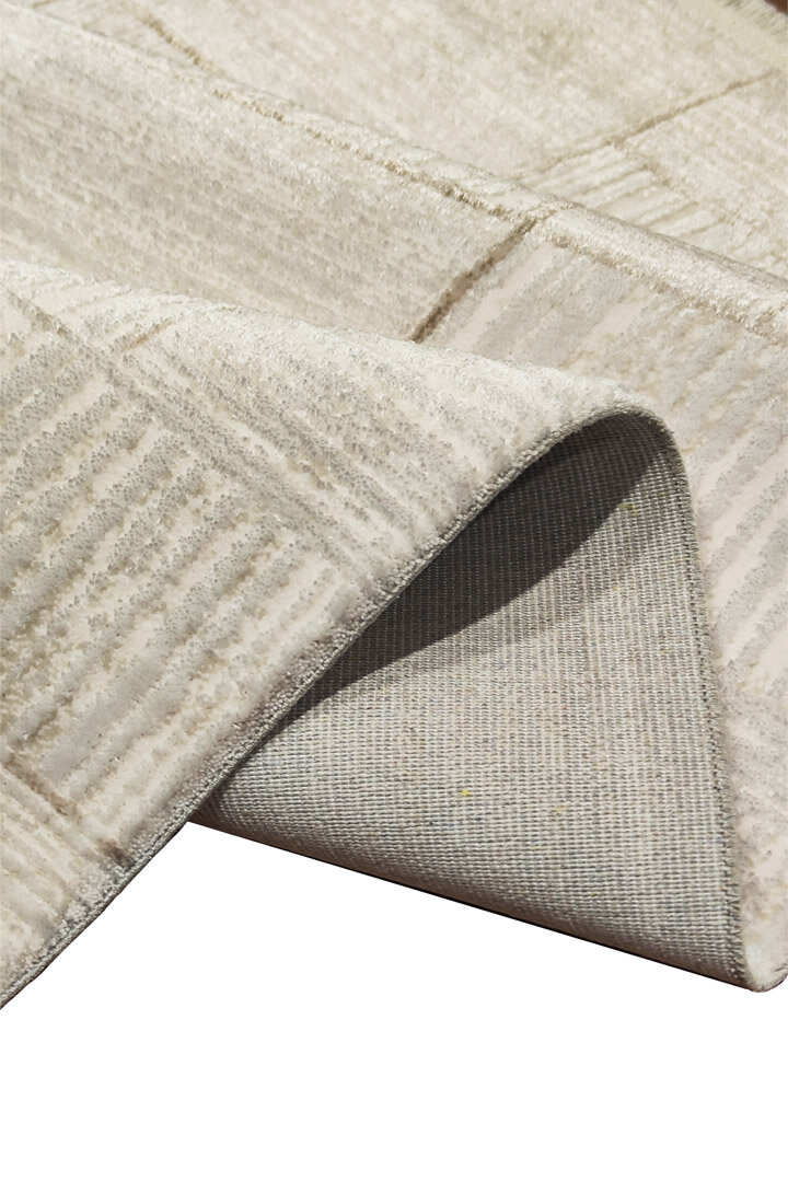 Etro Dekoratif Modern Akrilik Makine Yolluk Özel Ölçü Kesme Halı Et10 Bej - 5
