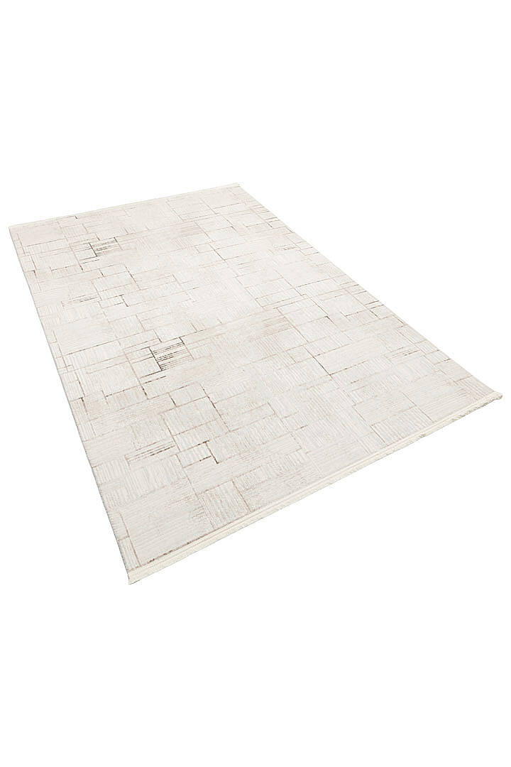 Etro Dekoratif Modern Akrilik Makine Yolluk Özel Ölçü Kesme Halı Et10 Bej - 3