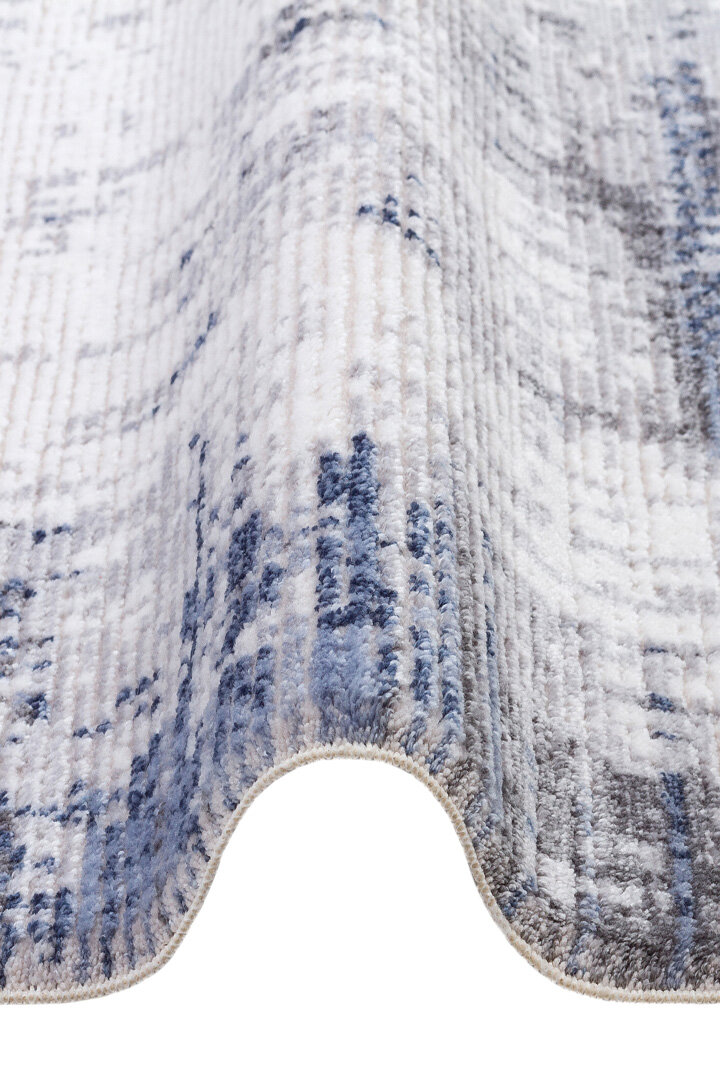 Etro Dekoratif Modern Akrilik Makine Yuvarlak Halı Et01 Mavi - 2