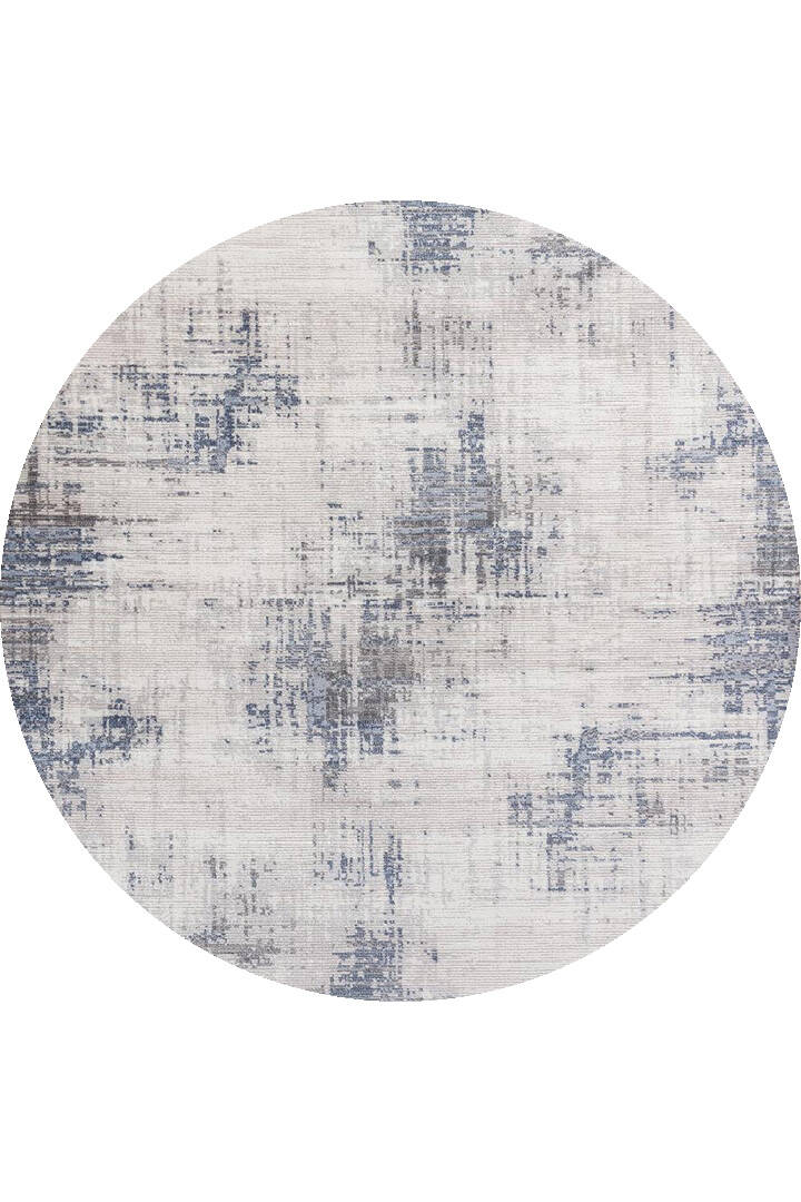 Etro Dekoratif Modern Akrilik Makine Yuvarlak Halı Et01 Mavi - 1