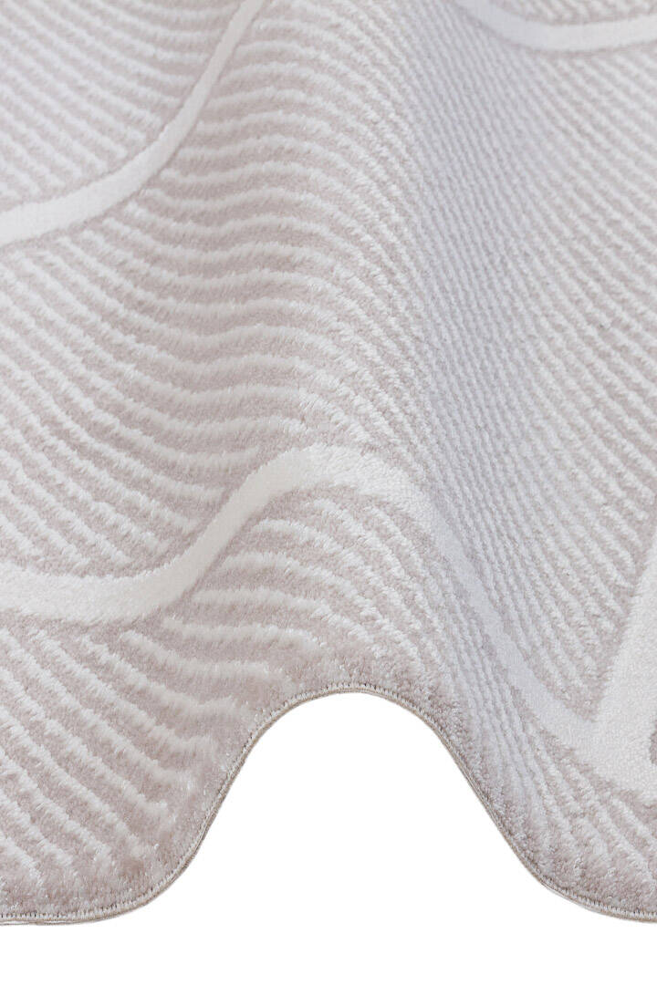 Etro Dekoratif Modern Akrilik Makine Yuvarlak Halı Et02 Kemik - 2