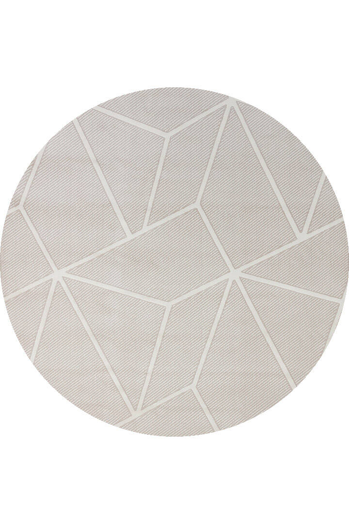 Etro Dekoratif Modern Akrilik Makine Yuvarlak Halı Et02 Kemik - 1