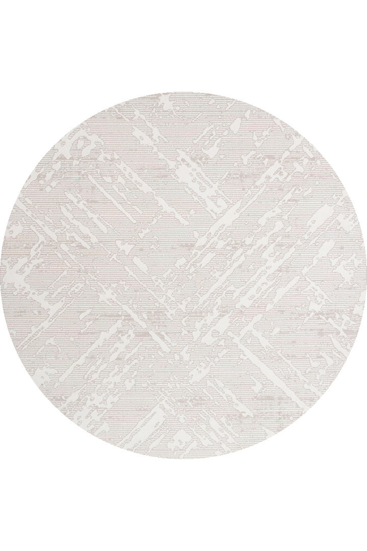 Etro Dekoratif Modern Akrilik Makine Yuvarlak Halı Et04 Gri 