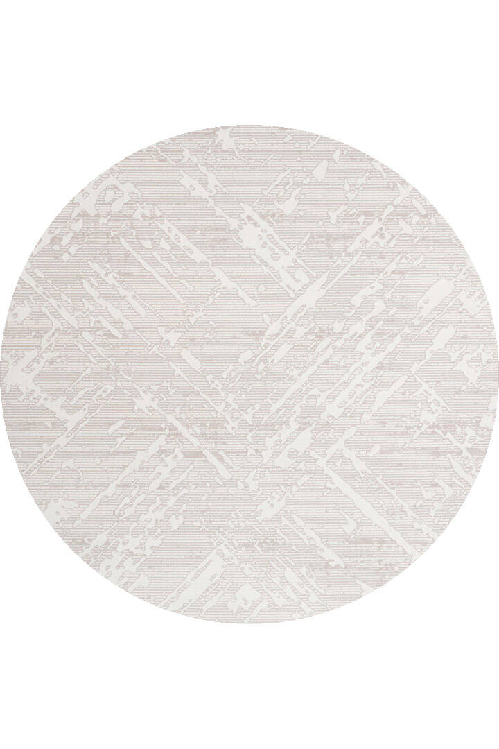 Etro Dekoratif Modern Akrilik Makine Yuvarlak Halı Et04 Gri - 1