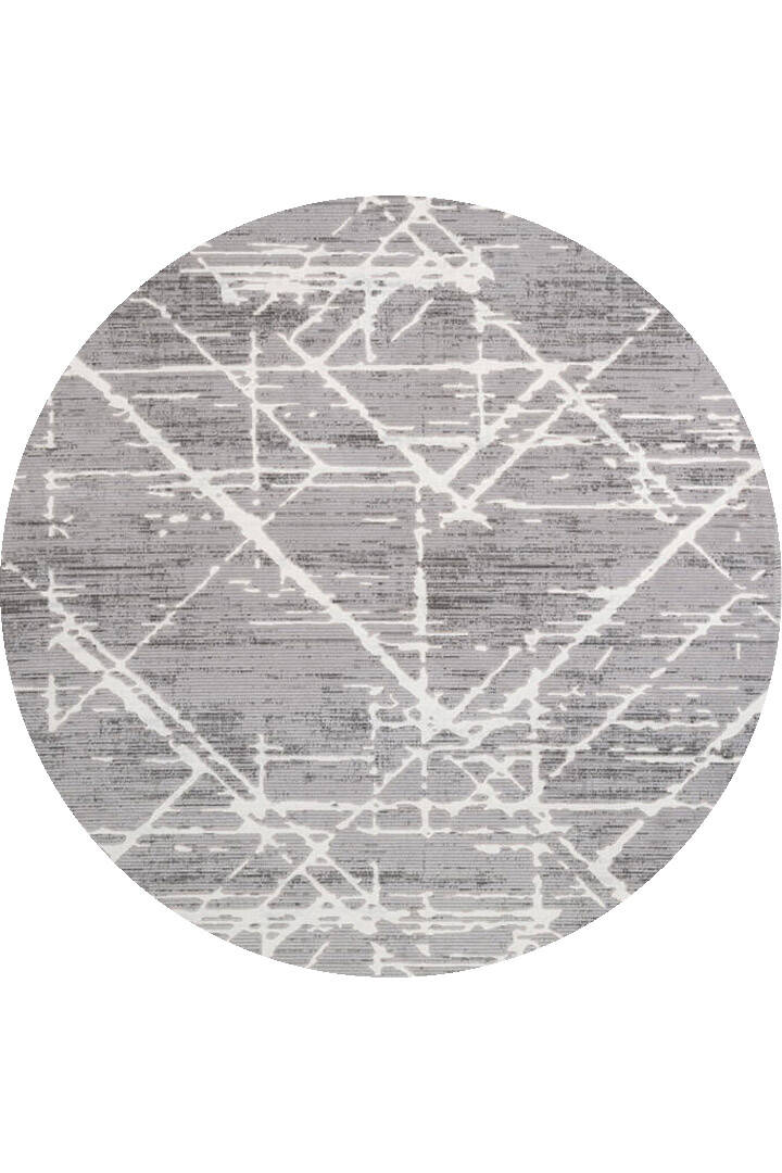 Etro Dekoratif Modern Akrilik Makine Yuvarlak Halı Et06 Koyu Gri - 1