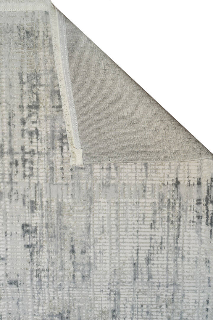 Etro Dekoratif Modern Akrilik Makine Yuvarlak Halı Et08 Gri - 5