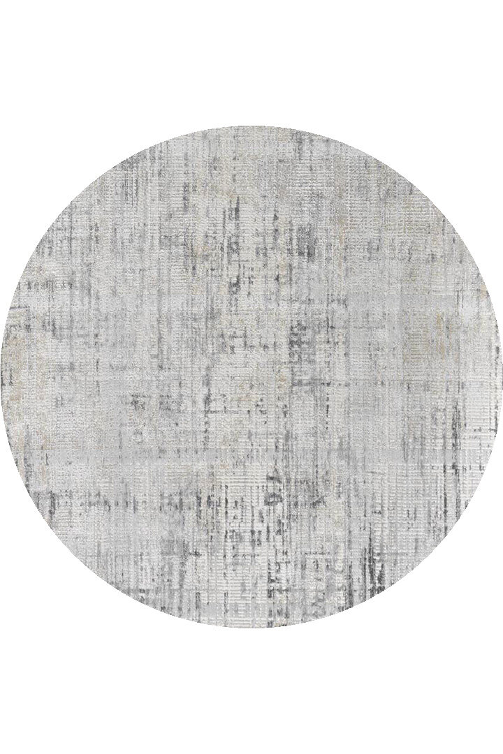 Etro Dekoratif Modern Akrilik Makine Yuvarlak Halı Et08 Gri 