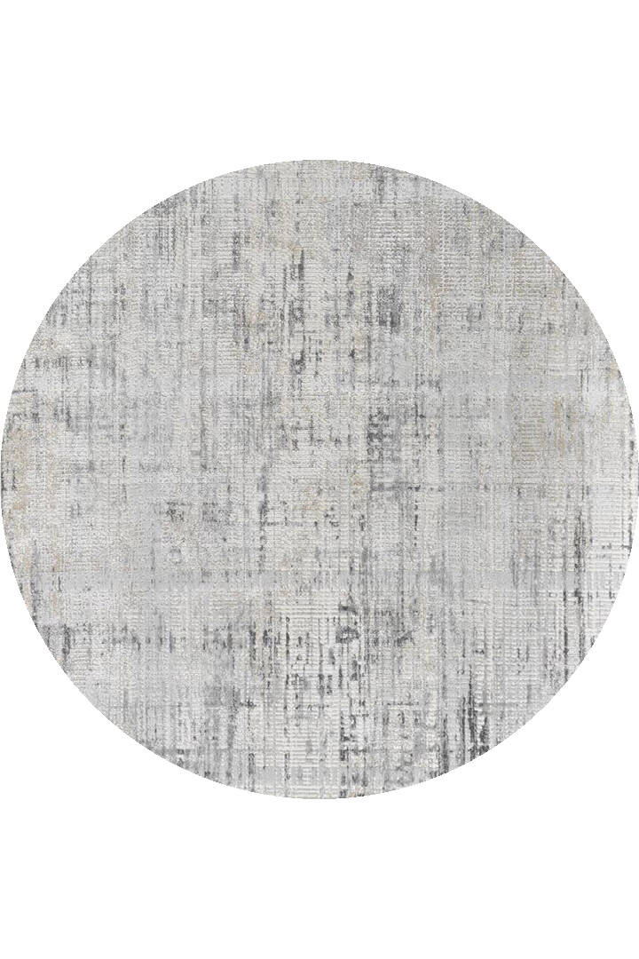 Etro Dekoratif Modern Akrilik Makine Yuvarlak Halı Et08 Gri - 1