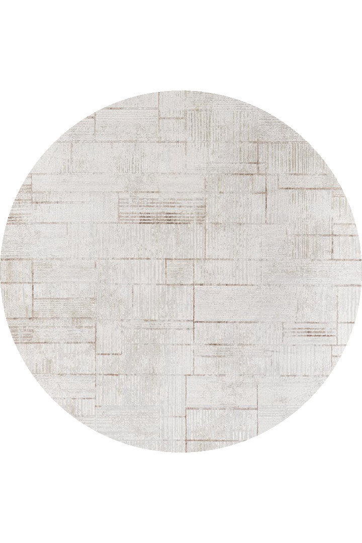 Etro Dekoratif Modern Akrilik Makine Yuvarlak Halı Et10 Bej 