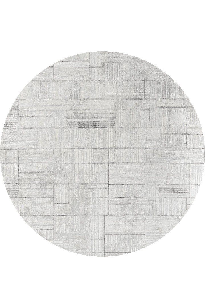 Etro Dekoratif Modern Akrilik Makine Yuvarlak Halı Et11 Gri 