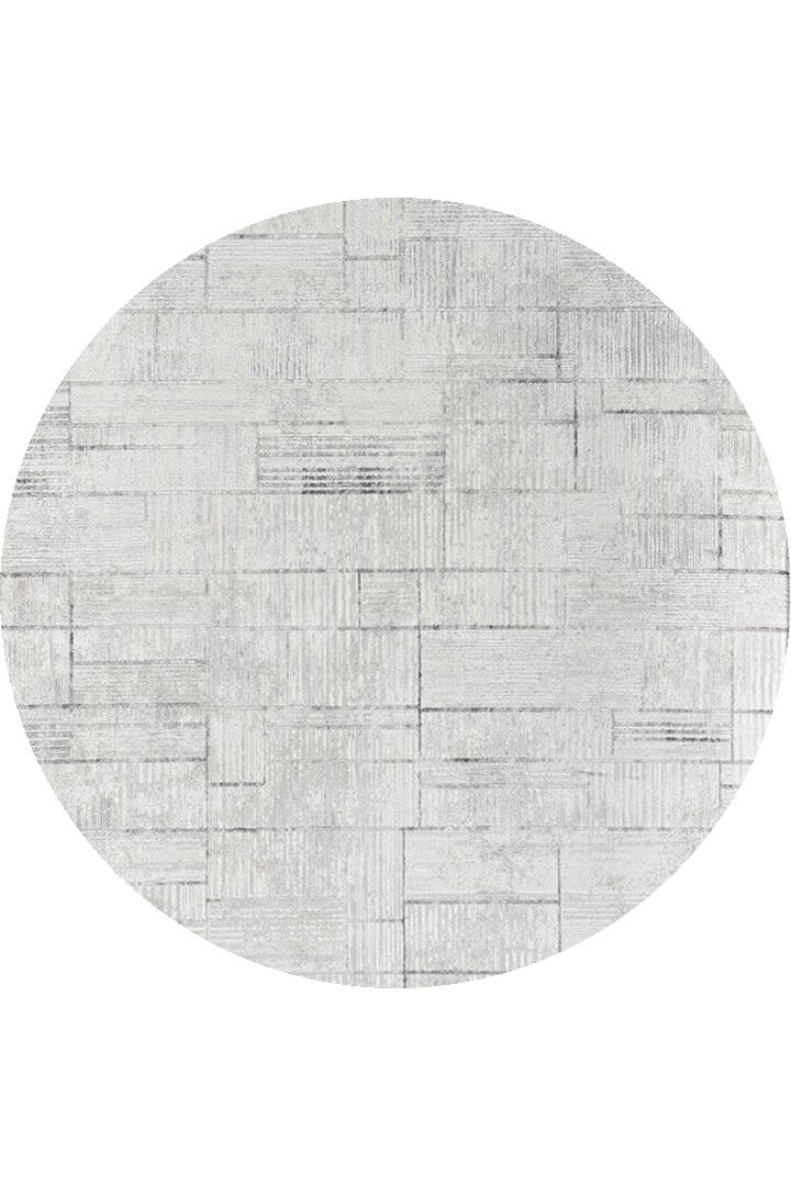 Etro Dekoratif Modern Akrilik Makine Yuvarlak Halı Et11 Gri - 1
