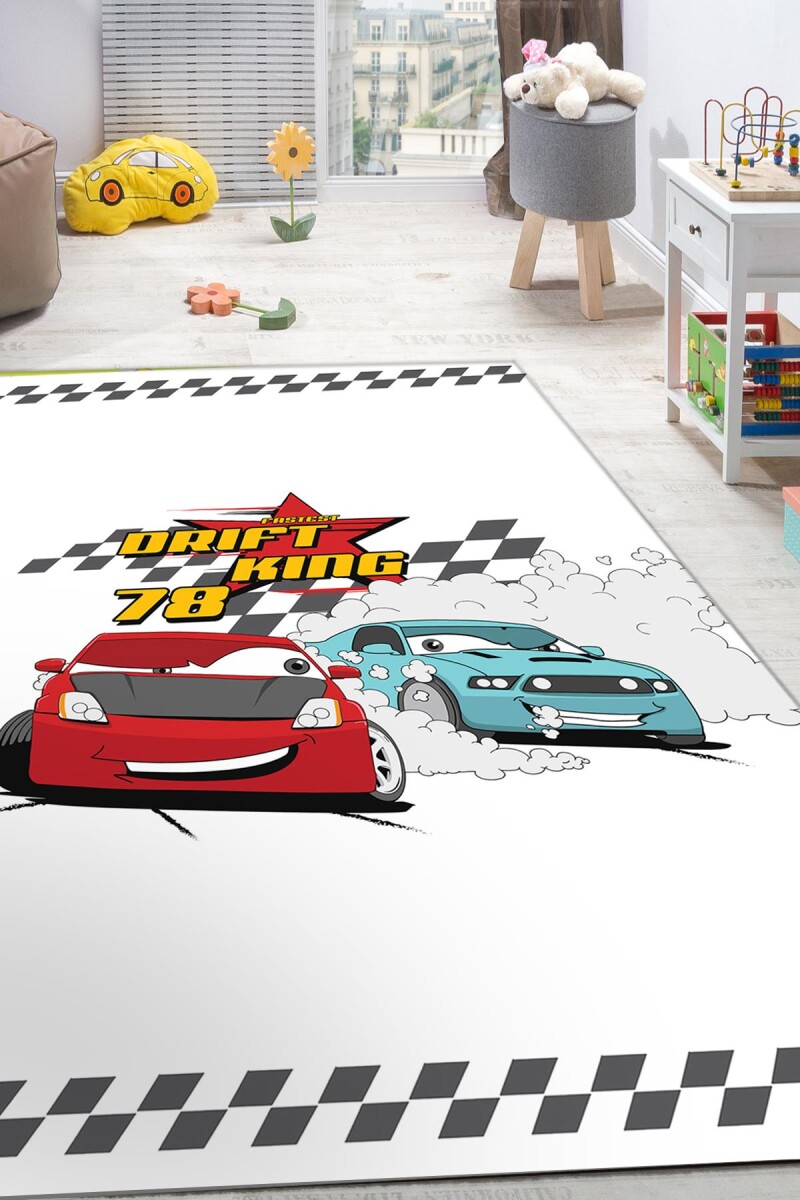 Frenda Home Araba Desenli Kaymaz Deri Taban Çocuk Halısı 