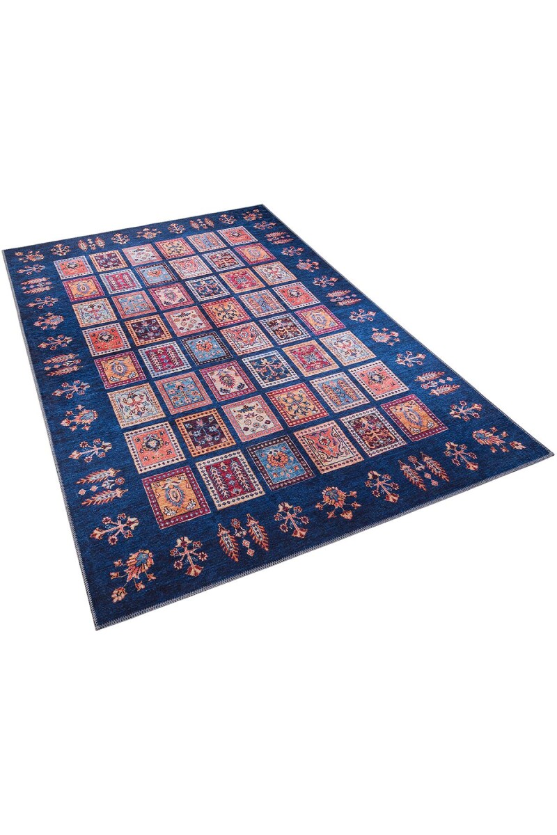 Frenda Home Binbirgece Pamuk Taban Yıkanabilir Dijital Baskılı Halı Lacivert - Frenda (1)