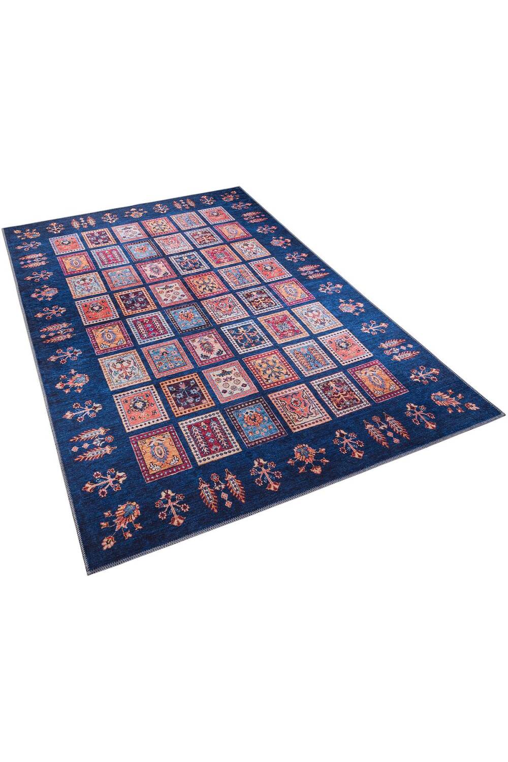 Frenda Home Binbirgece Pamuk Taban Yıkanabilir Dijital Baskılı Halı Lacivert - 2