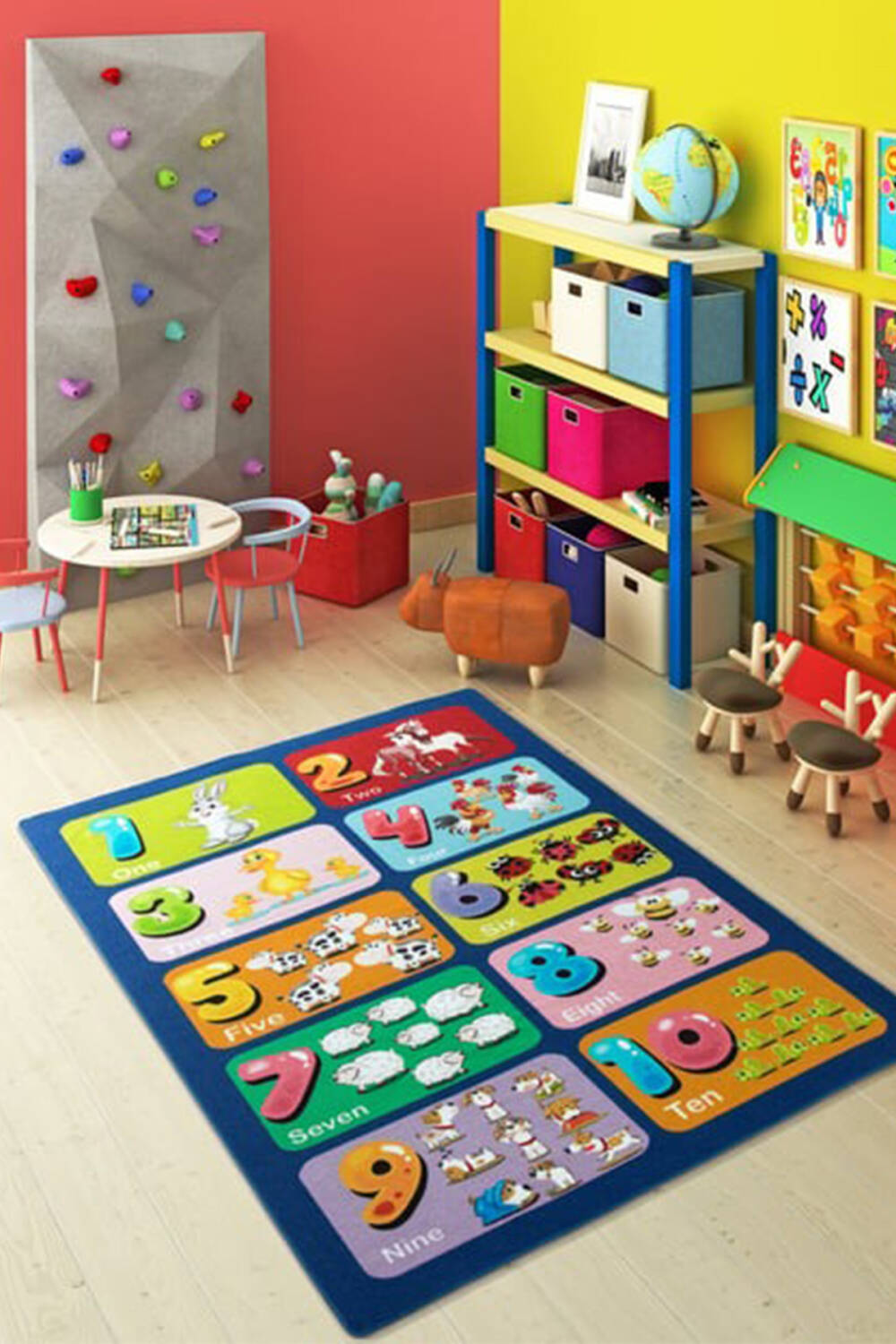 Frenda Home Çocuk Eğitici Renkli Rakamlar ve Sayılar Anaokulu Kreş Halısı - 3