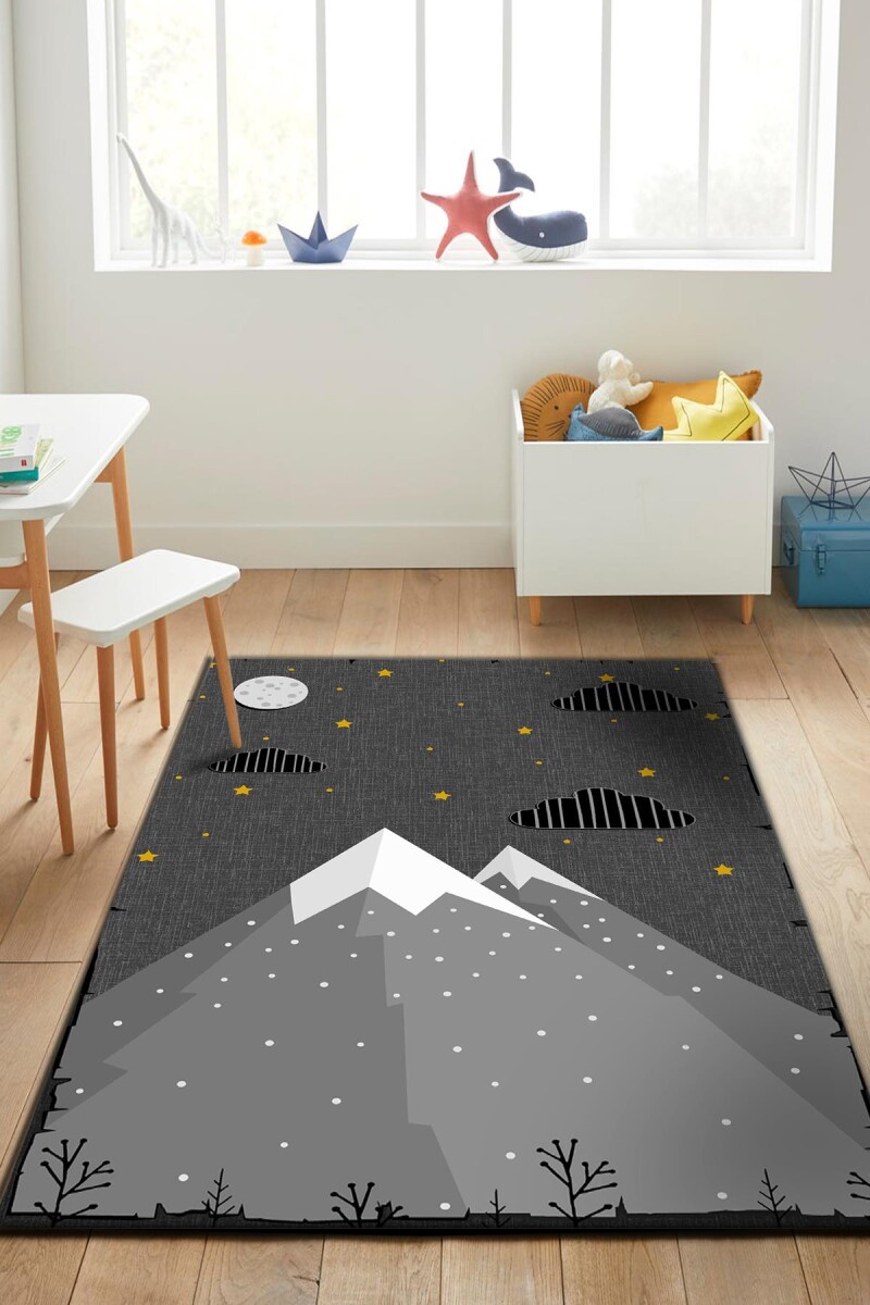 Frenda Home Dağ Desenli Kaymaz Deri Taban Yıkanabilir Çocuk Halısı - Frenda