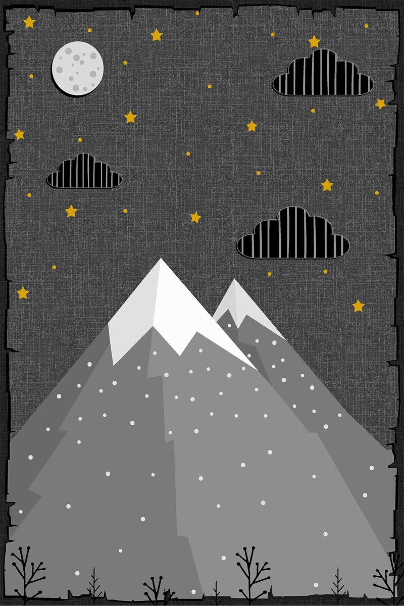 Frenda Home Dağ Desenli Kaymaz Deri Taban Yıkanabilir Çocuk Halısı - Frenda (1)