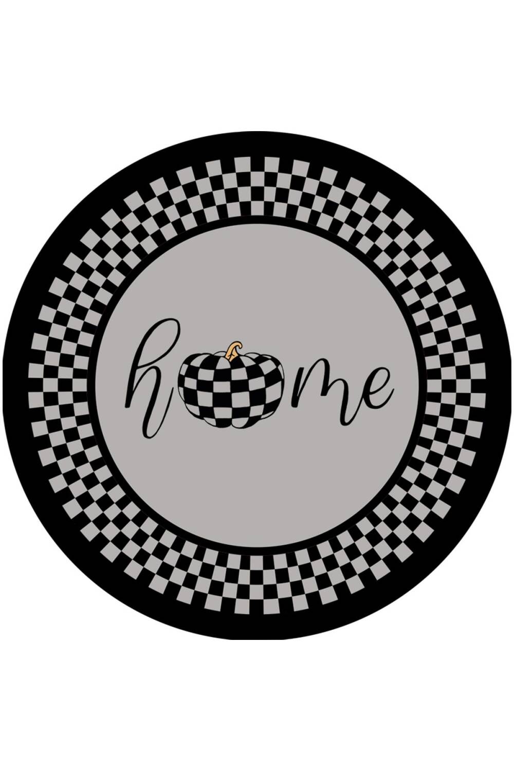 Frenda Home Dekoratif Home Desen Yıkanabilir Pamuk Taban Baskılı Yuvarlak Halı Gri - 1