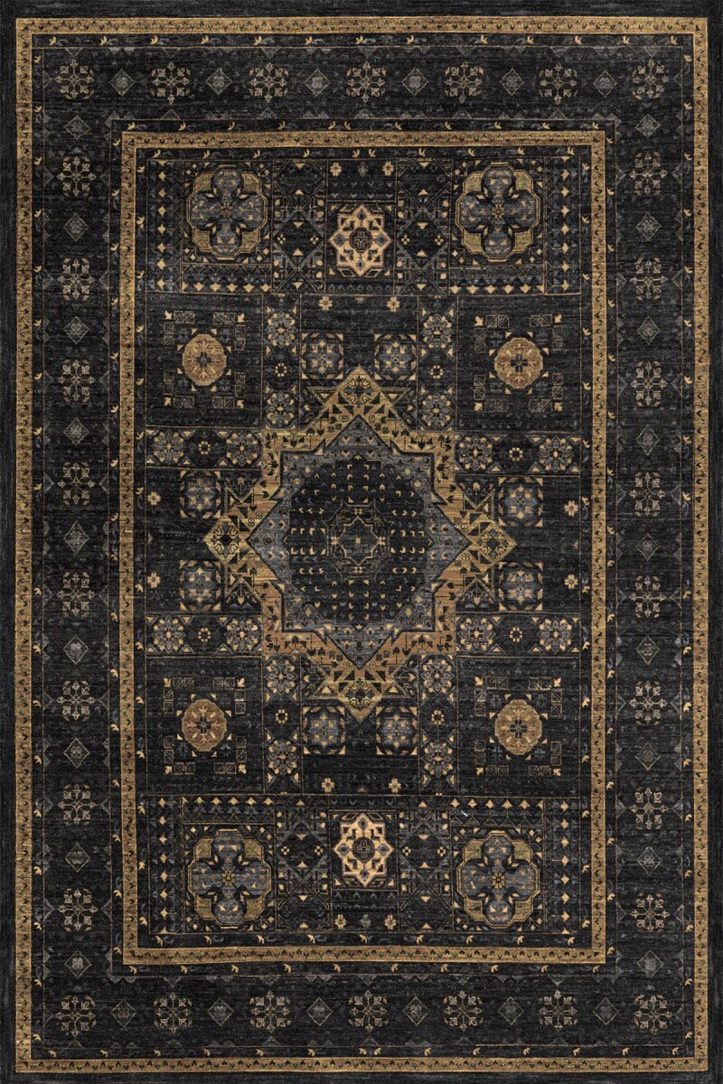 Frenda Home Fas Kapısı Desenli Yıkanabilir Pamuk Taban Halı Vizon - 2