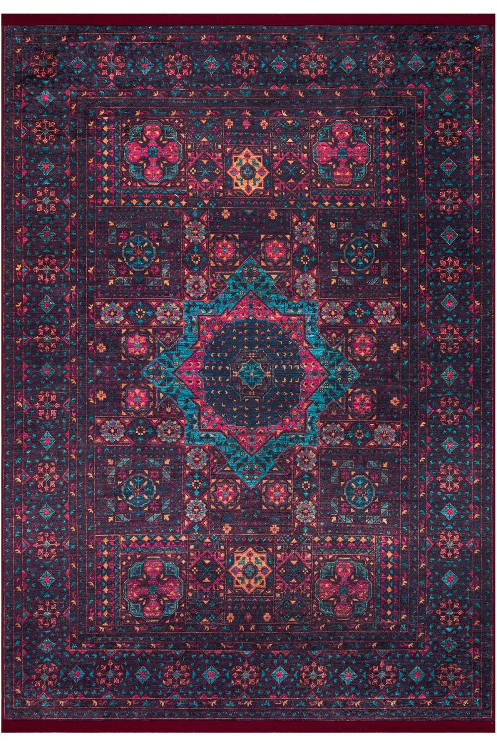 Frenda Home Fas Kapısı Desenli Yıkanabilir Pamuk Taban Halı Kahve - 2