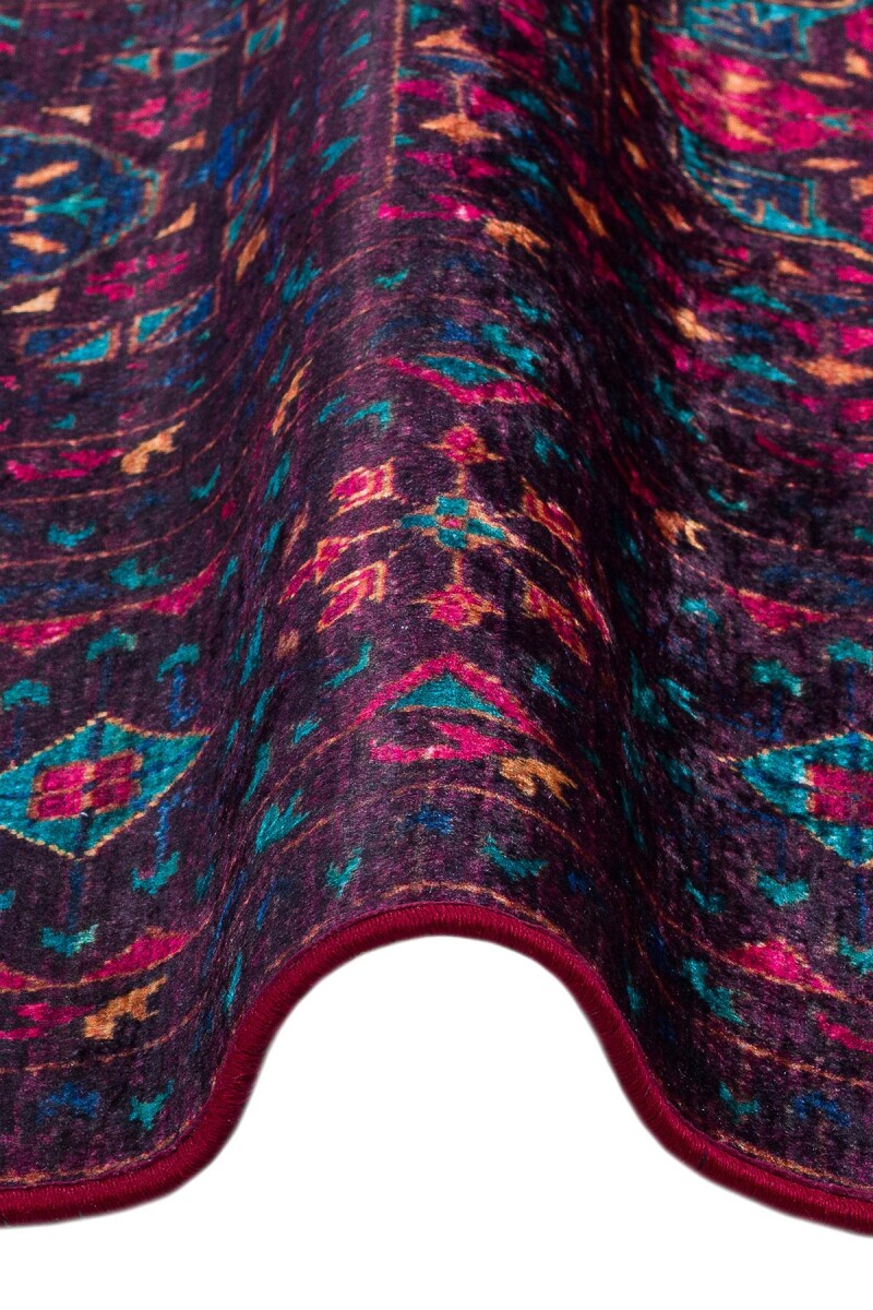 Frenda Home Fas Kapısı Desenli Yıkanabilir Pamuk Taban Halı Kahve - 4