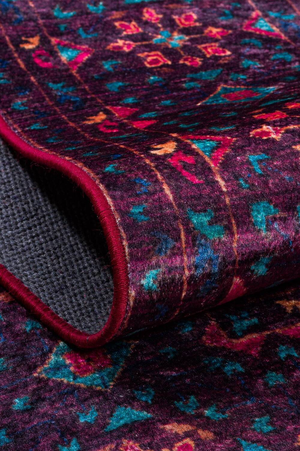 Frenda Home Fas Kapısı Desenli Yıkanabilir Pamuk Taban Halı Kahve - 5