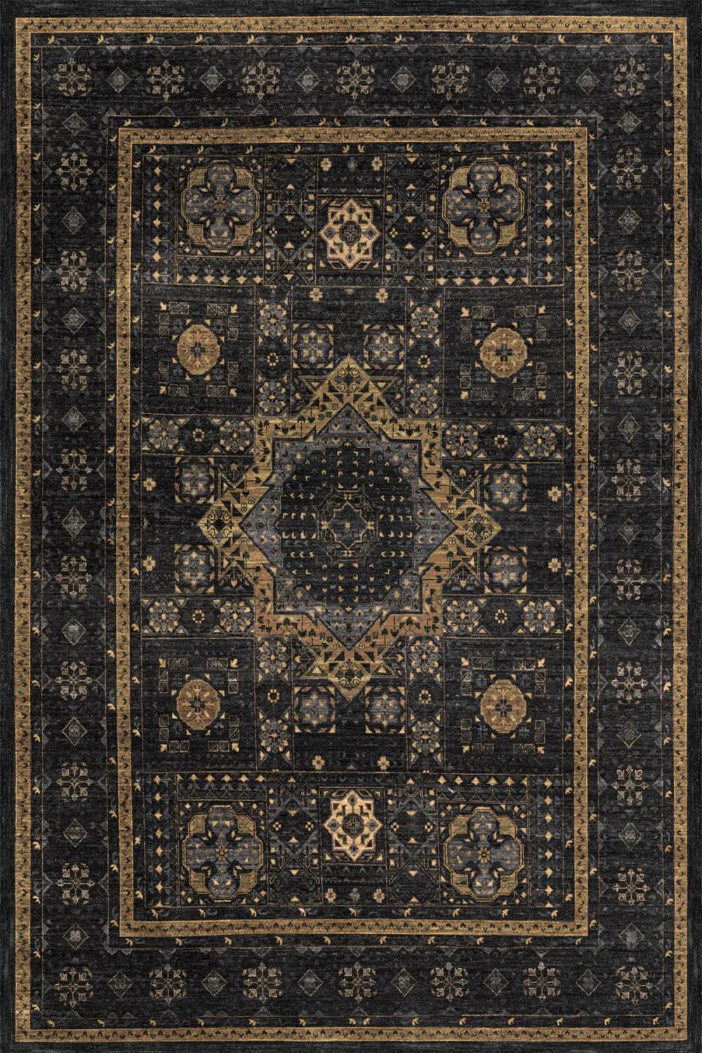 Frenda Home Fas Kapısı Desenli Yıkanabilir Pamuk Taban Halı Vizon - 2