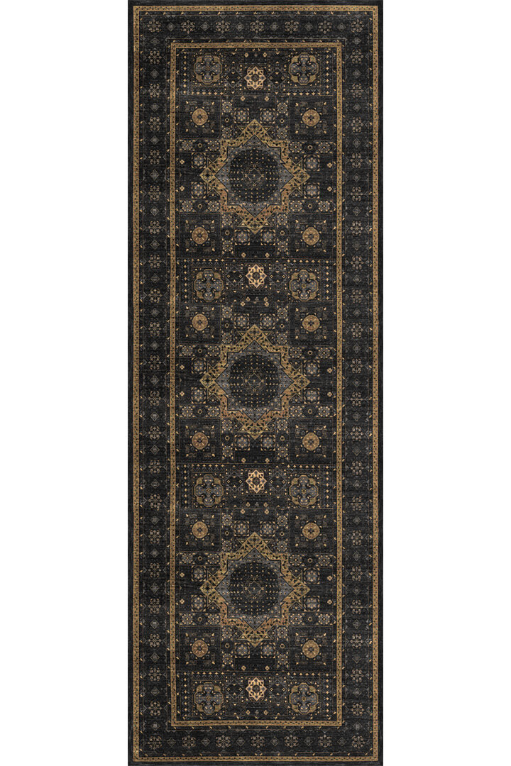 Frenda Home Fas Kapısı Desenli Yıkanabilir Pamuk Taban Özel Kesme Yolluk Halı Vizon - 2