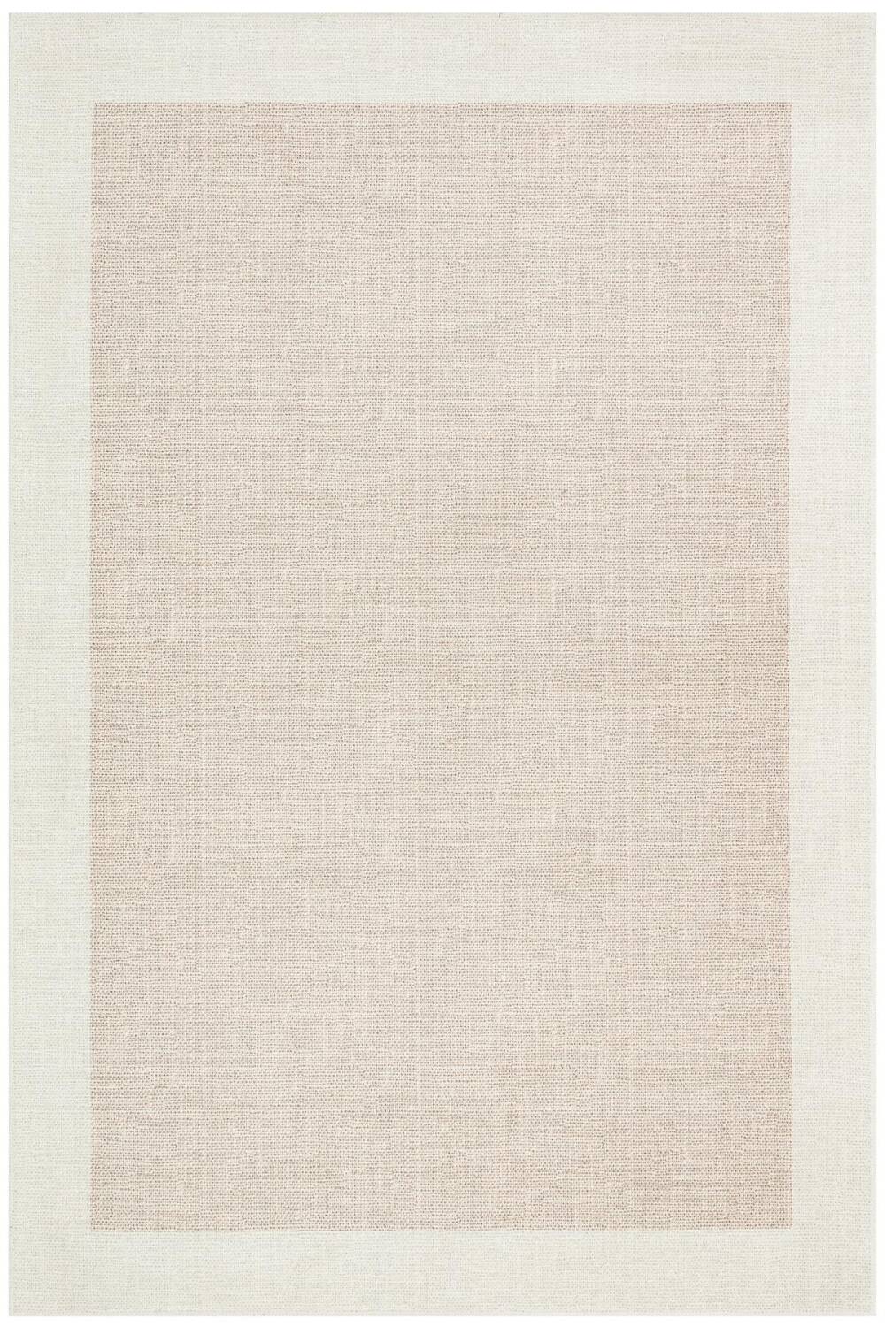 Frenda Home Hasır Görünümlü Dijital Baskı Şönil Pamuk Taban Halı Krem - 1