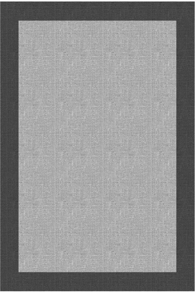 Frenda Home Hasır Görünümlü Dijital Baskı Şönil Pamuk Taban Halı Siyah - Frenda