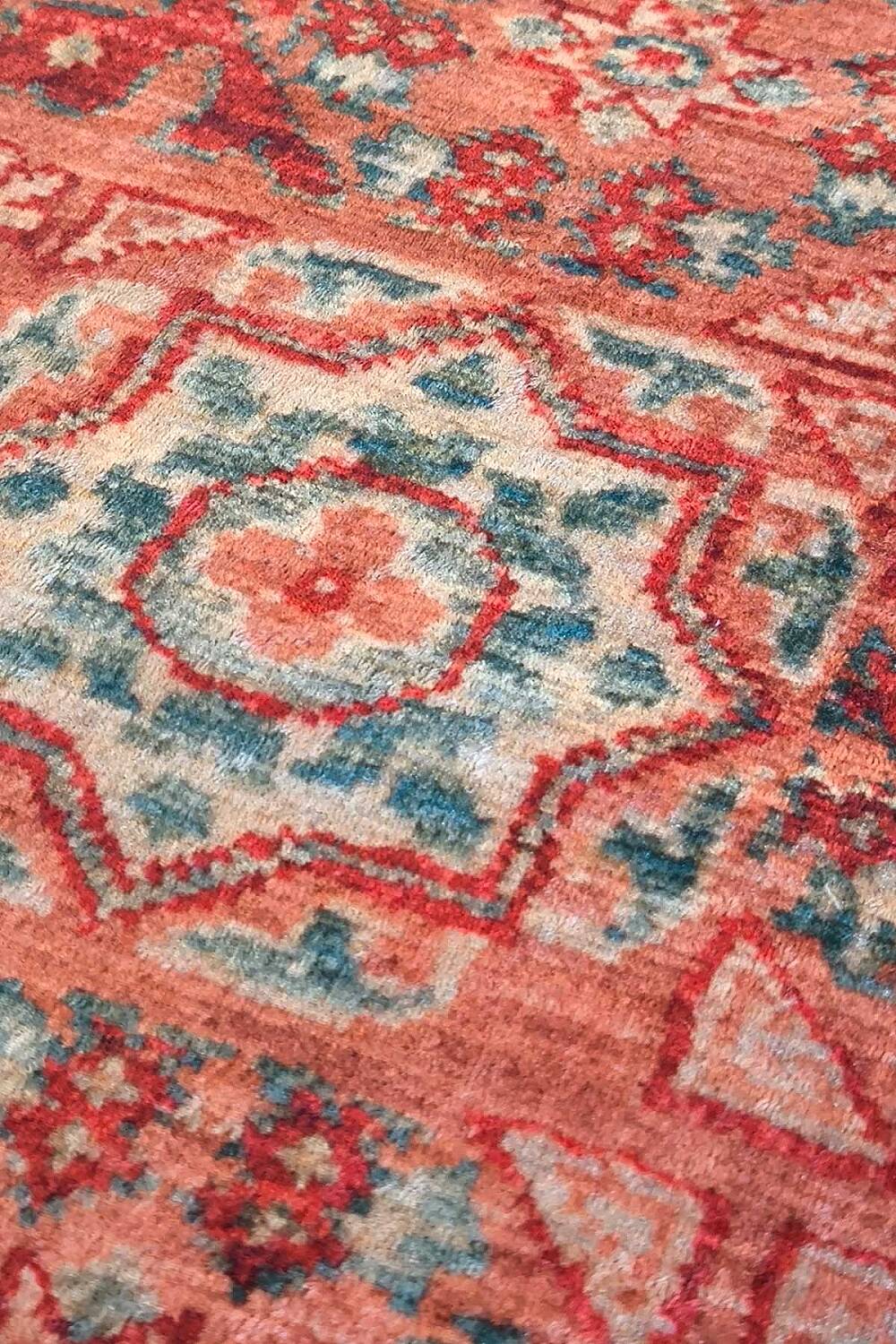 Frenda Home Kesme Yolluk Vintage Desen Pamuk Taban Baskılı Yıkanabilir Halı - 6