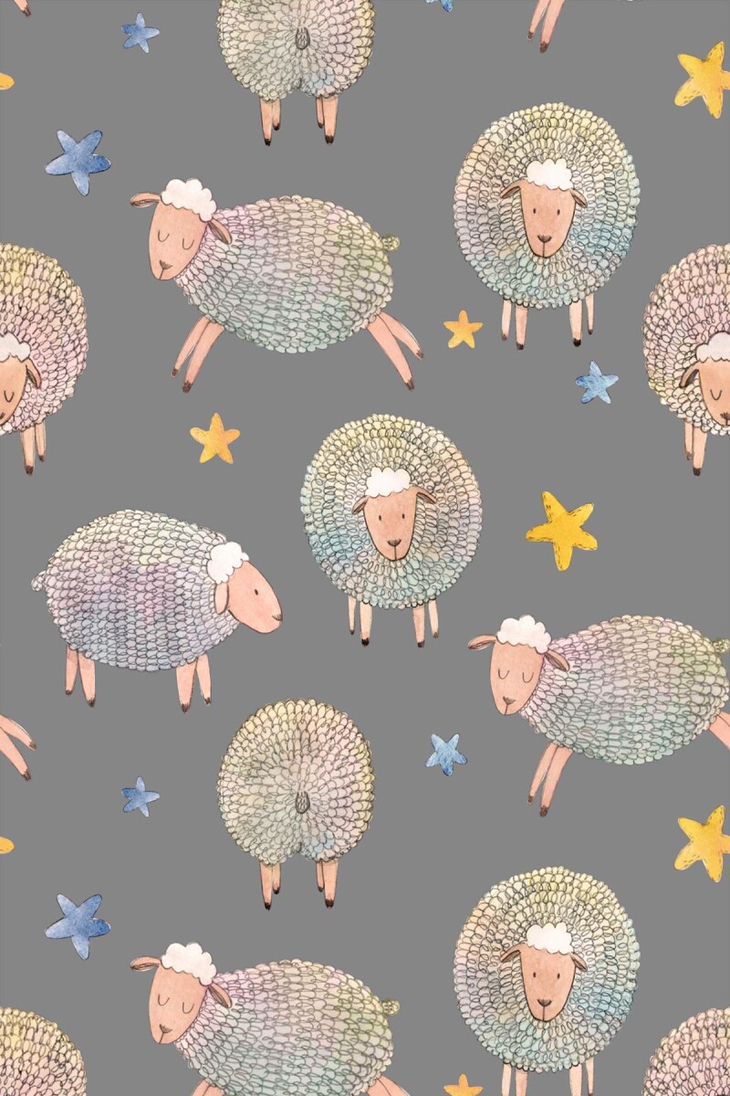 Frenda Home Koyun Desenli Kaymaz Deri Taban Çocuk Ve Bebek Halısı Gri - Frenda (1)