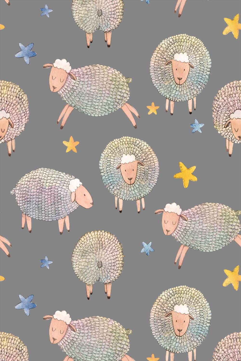 Frenda Home Koyun Desenli Kaymaz Deri Taban Çocuk Ve Bebek Halısı Gri - 2