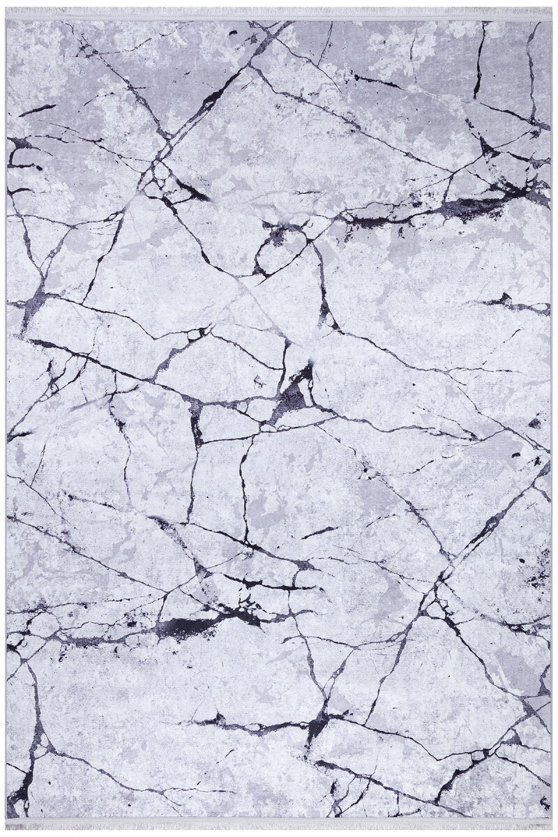 Frenda Home Mermer Desen Kaymaz Deri Taban Baskılı Halı Gri - Frenda (1)