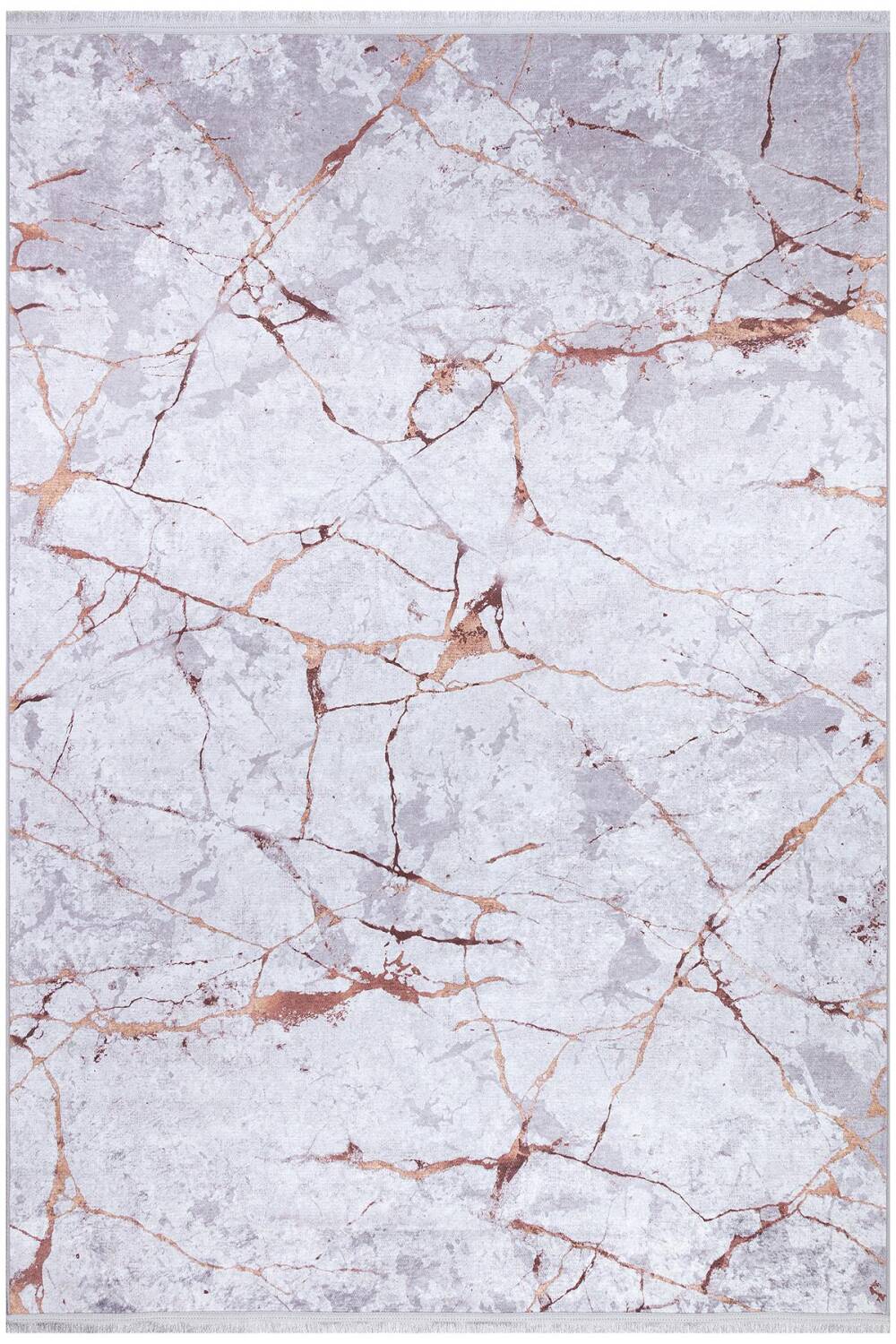 Frenda Home Mermer Desen Kaymaz Deri Taban Baskılı Halı Kahve - 1