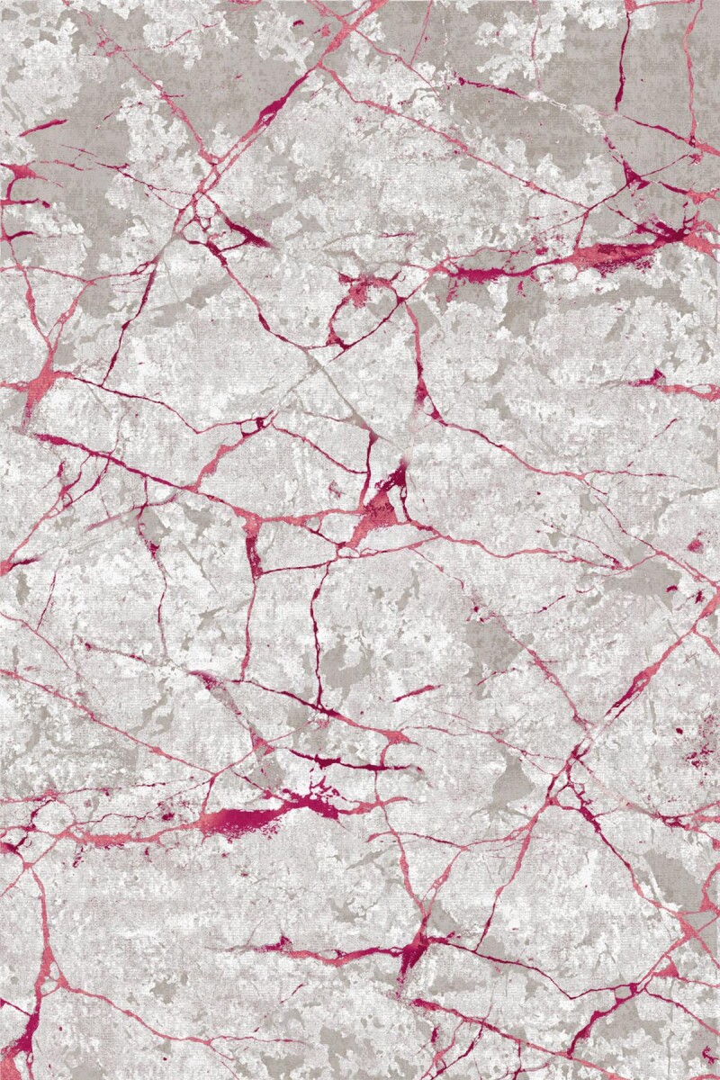 Frenda Home Mermer Desen Kaymaz Deri Taban Baskılı Halı Pembe 