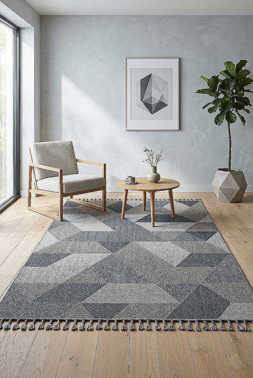 Frenda Home Oslo Pinterest İskandinav Desenli Halı 19477 Gri - 1