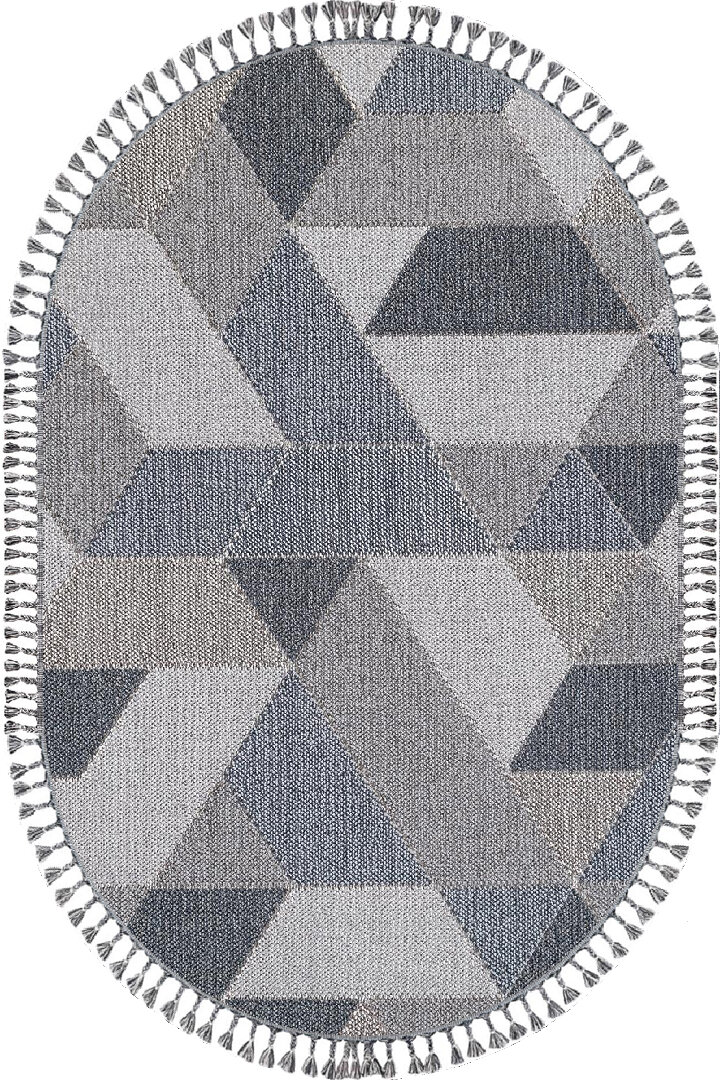 Frenda Home Oslo Pinterest İskandinav Desenli Oval Halı 19477 Gri 