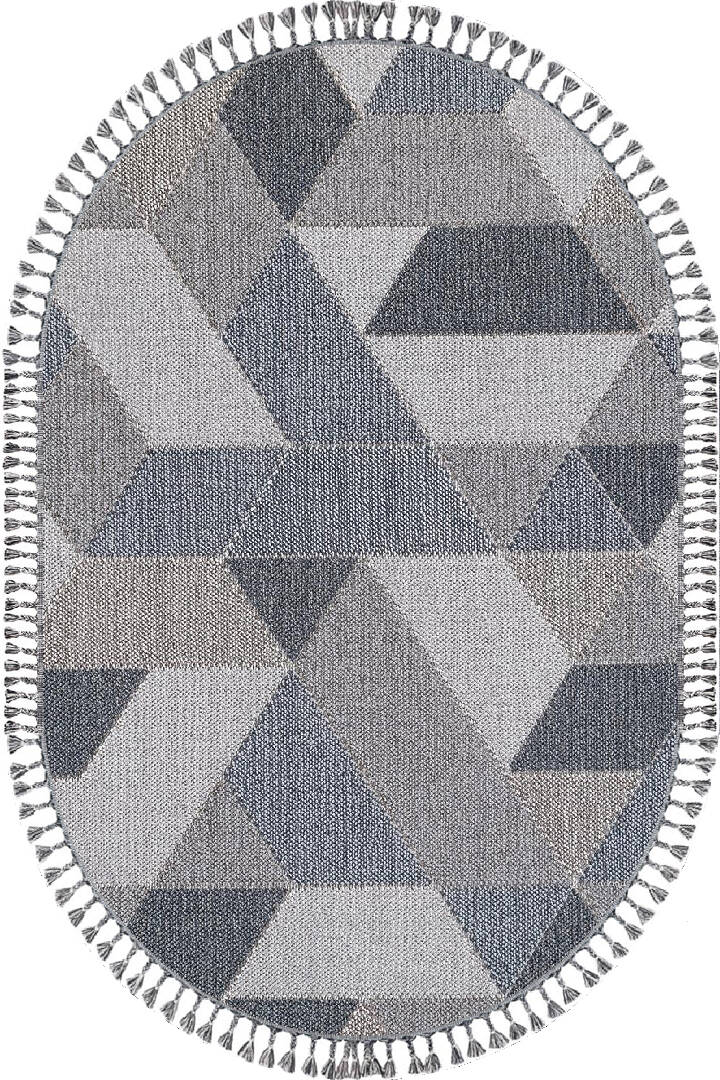 Frenda Home Oslo Pinterest İskandinav Desenli Oval Halı 19477 Gri - 1