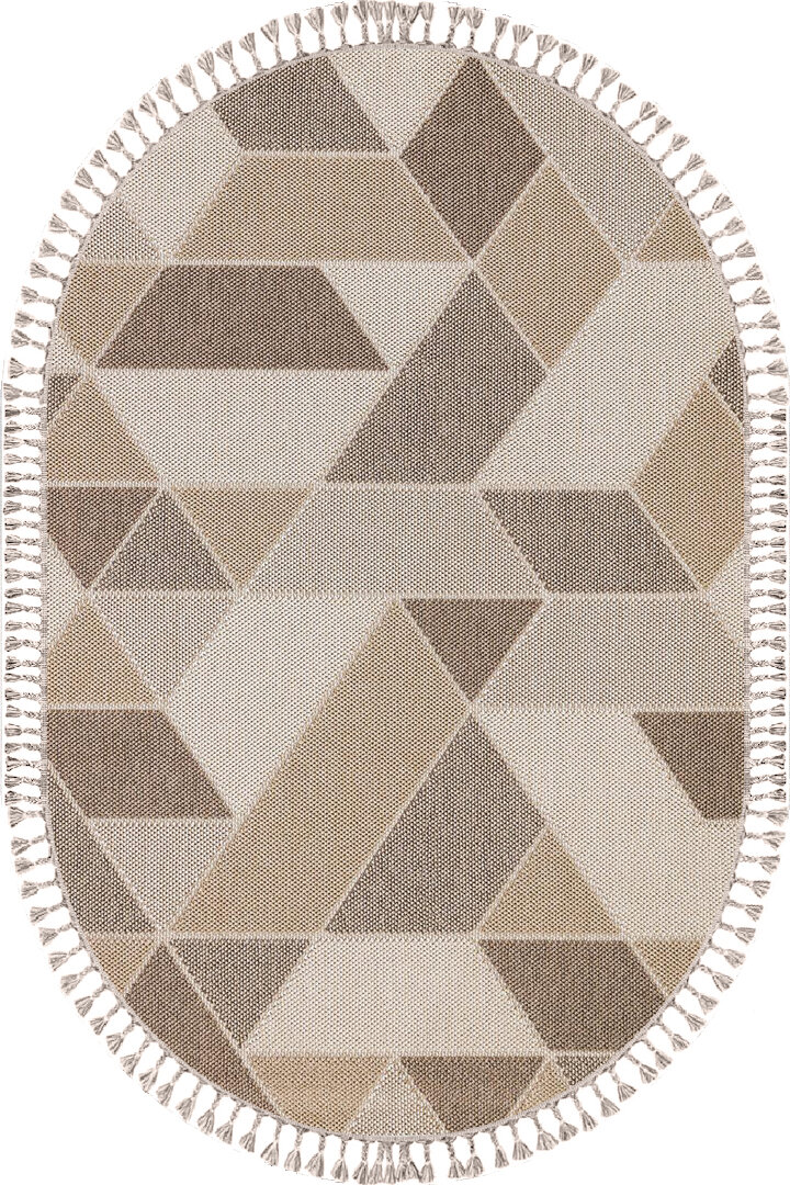 Frenda Home Oslo Pinterest İskandinav Desenli Oval Halı 19477 Kahve 