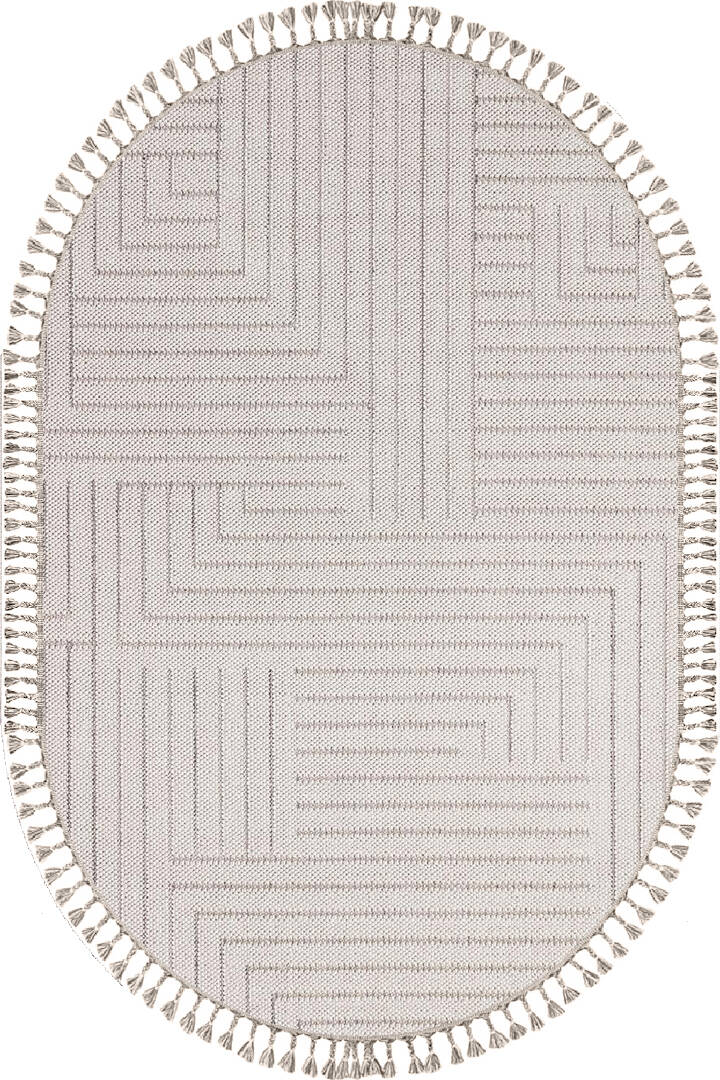 Frenda Home Oslo Pinterest İskandinav Desenli Oval Halı 19670 Gri - 1