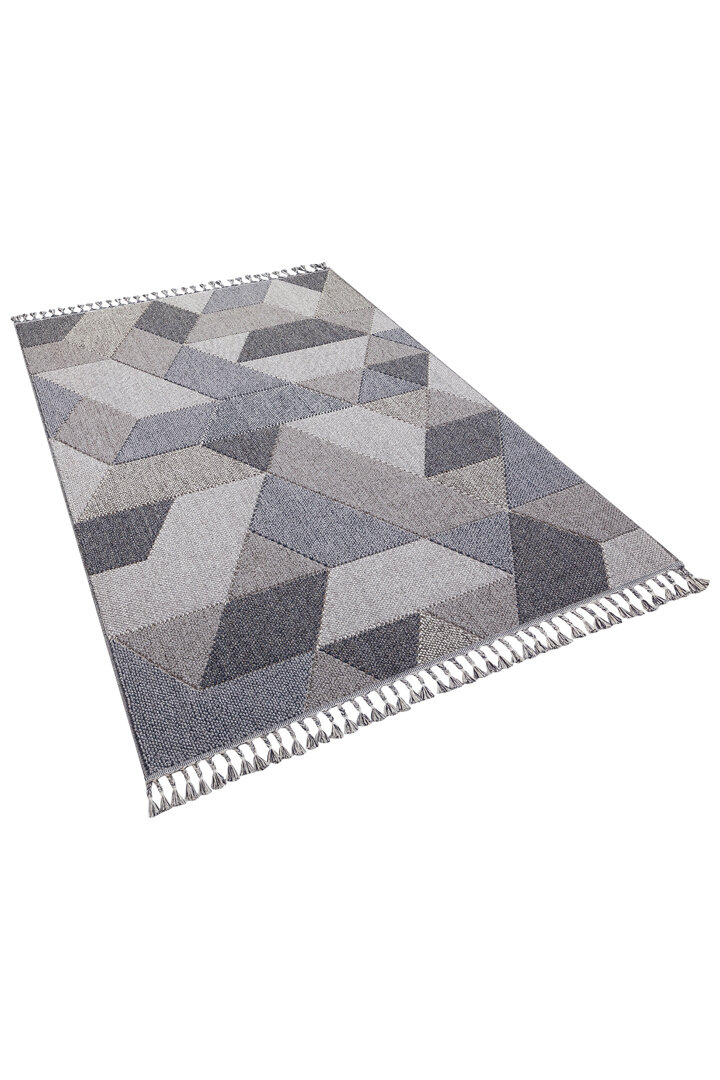 Frenda Home Oslo Pinterest İskandinav Desenli Yolluk Kesme Halı 19477 Gri - 3