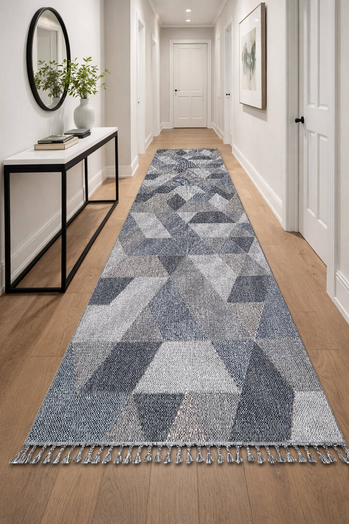 Frenda Home Oslo Pinterest İskandinav Desenli Yolluk Kesme Halı 19477 Gri - 1