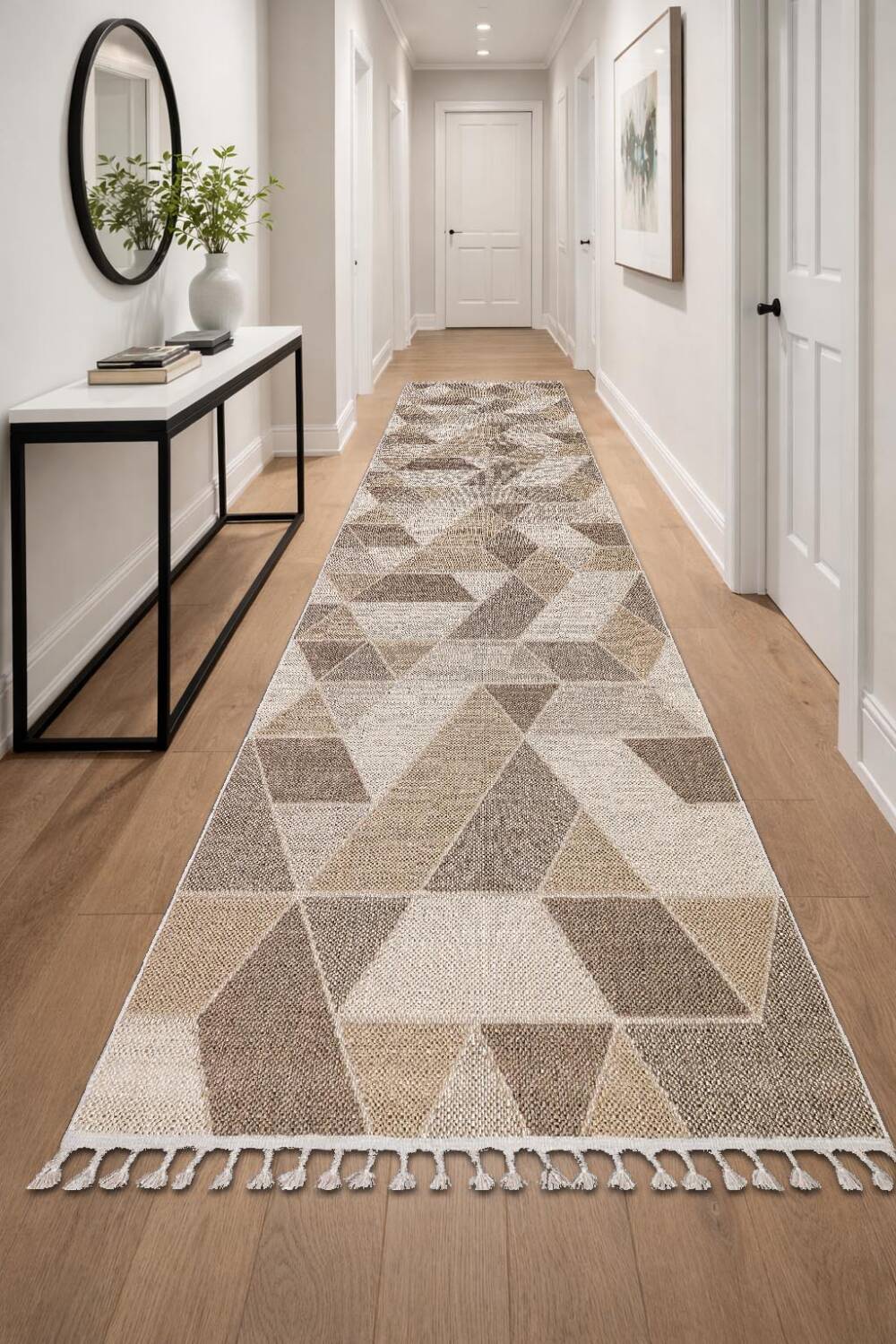 Frenda Home Oslo Pinterest İskandinav Desenli Yolluk Kesme Halı 19477 Kahve - 1