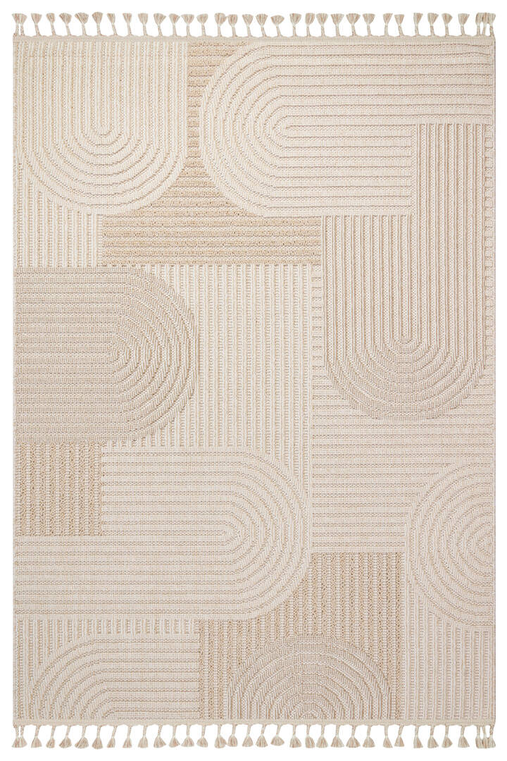 Frenda Home Oslo Pinterest İskandinav Desenli Yolluk Kesme Halı 19481 Bej - 2
