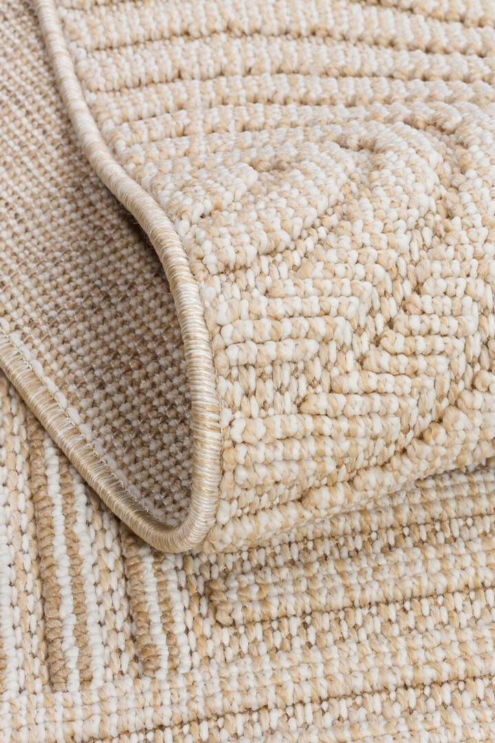 Frenda Home Oslo Pinterest İskandinav Desenli Yolluk Kesme Halı 19481 Bej - 4