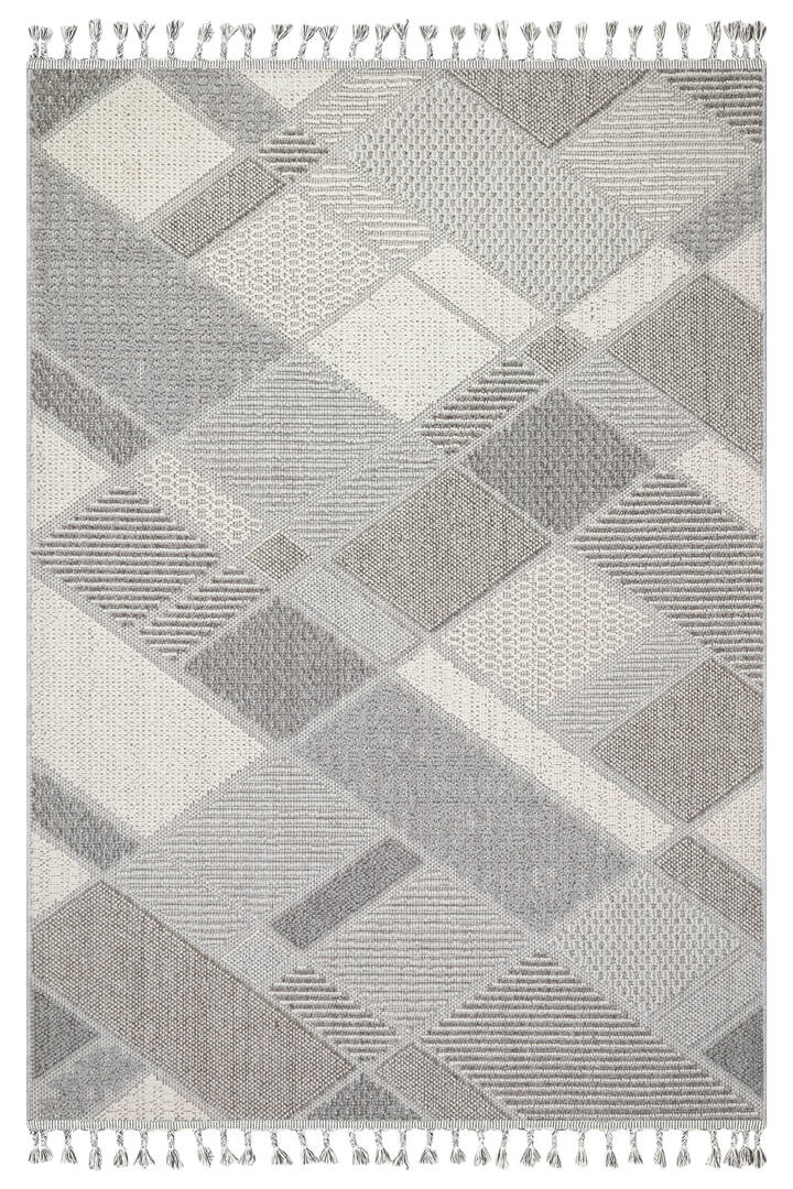 Frenda Home Oslo Pinterest İskandinav Desenli Yolluk Kesme Halı 19483 Gri - 2