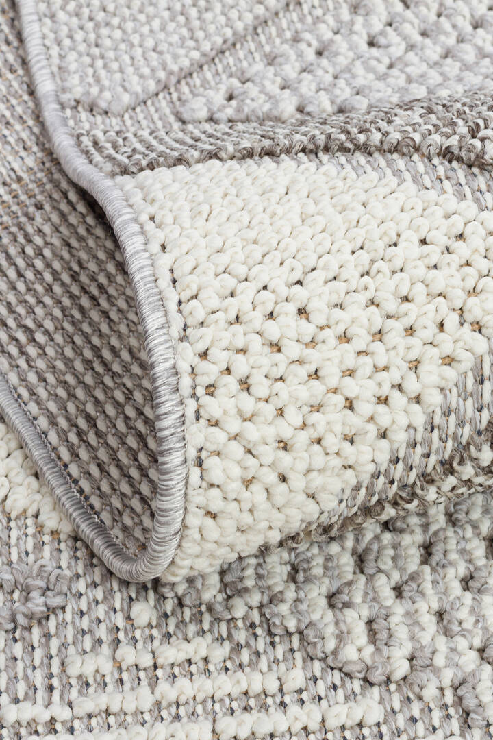 Frenda Home Oslo Pinterest İskandinav Desenli Yolluk Kesme Halı 19483 Gri - 4